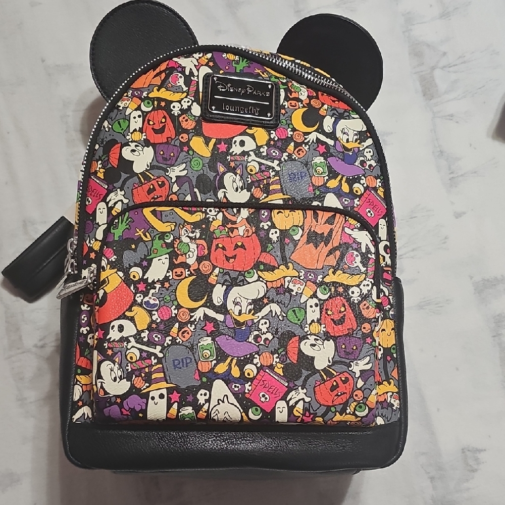 Loungefly Kids Halloween Backpack - Black and Multicolor